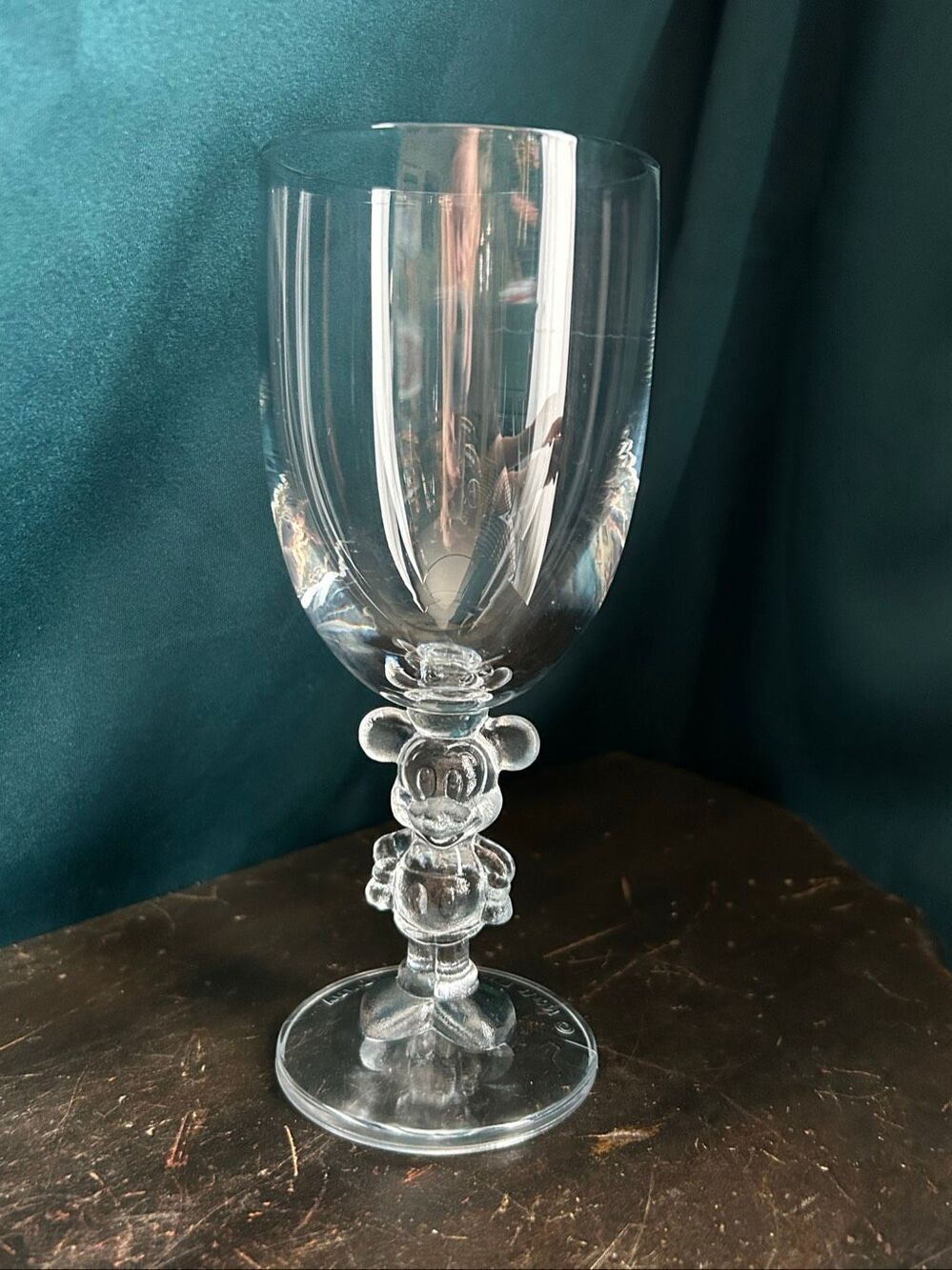 Walt Disney Mickey Mouse Clear 6oz Wine Water Glass